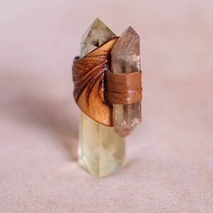 BUFFALO GIRL FEATHER DRUID RING WITH CITRINE